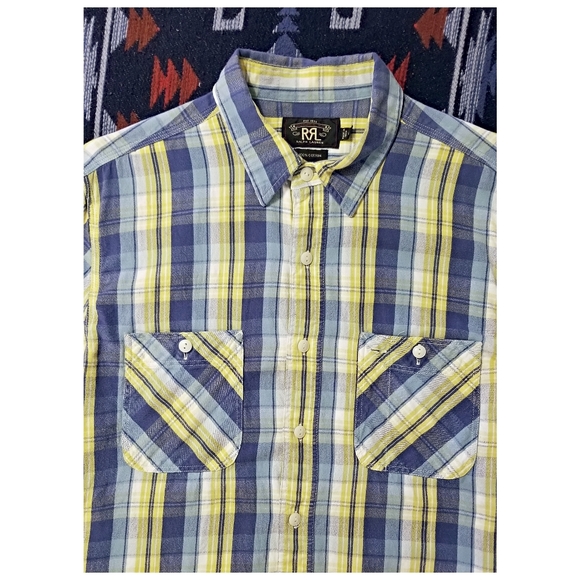 DOUBLE RL RALPH LAUREN RRL PLAID FLANNEL SHIRT- MEN'S SIZE LARGE - Picture 5 of 9